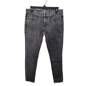 7 For All Mankind Skinny Jeans Women 28 Grey Acid Wash Made USA U0230233S-233S